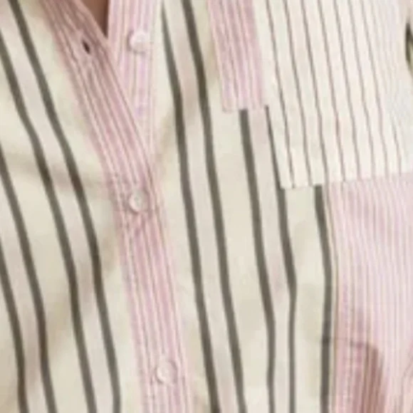 Anthropologie Drawstring hem striped blouse, XL, GP1504 - Picture 4 of 8